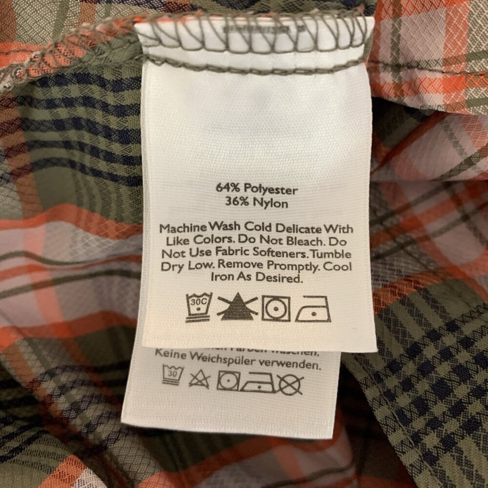 Eddie Bauer Womens L Long Sleeve Shirt Plaid Green Hiking Lightweight Travel - Picture 10 of 15